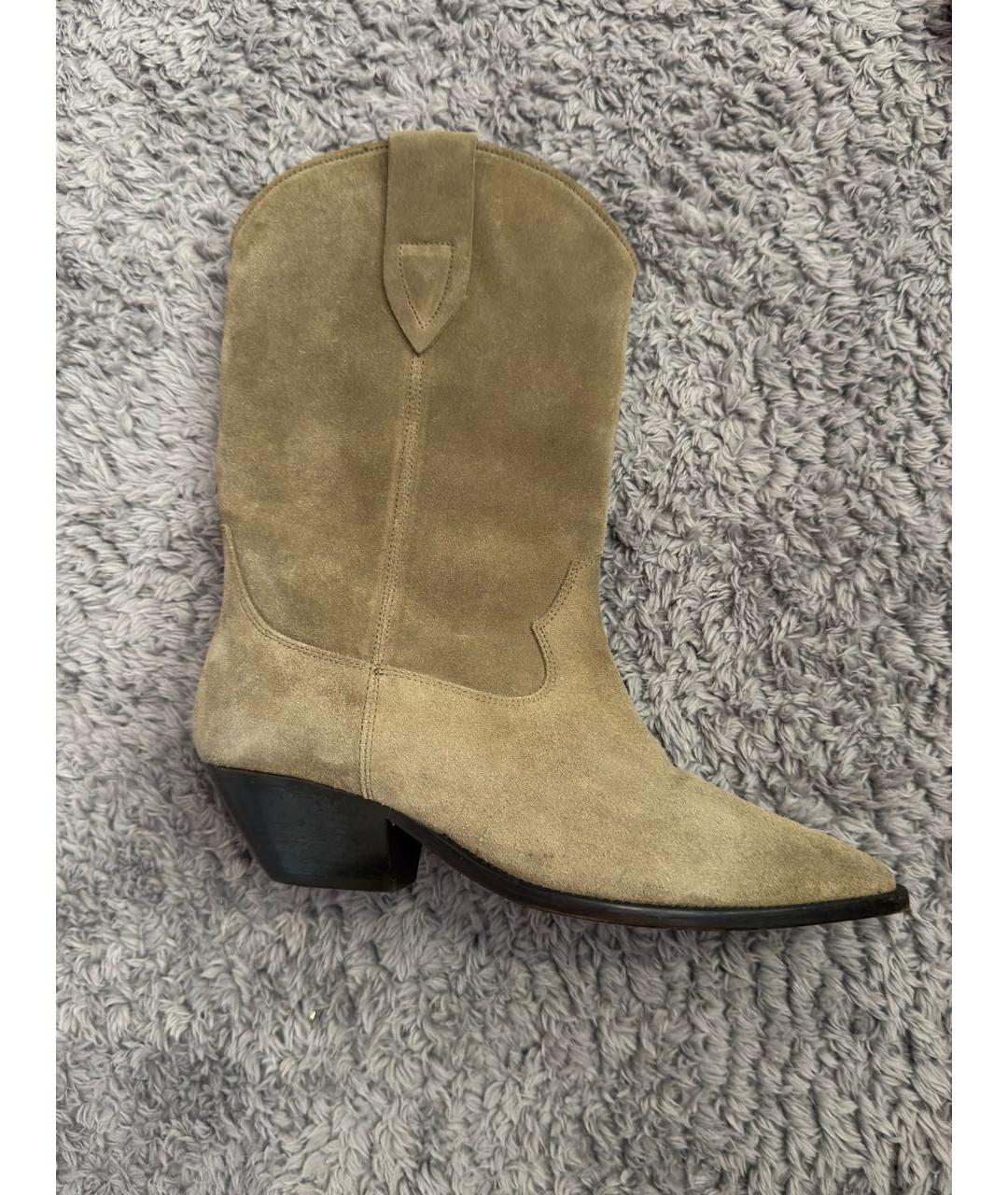 ISABEL MARANT Бежевые замшевые сапоги, фото 5