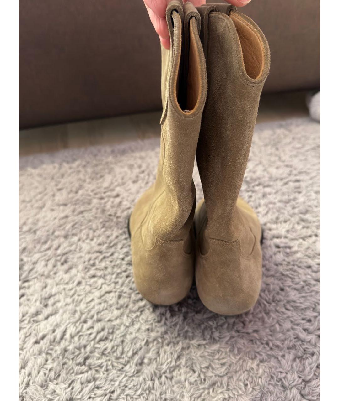 ISABEL MARANT Бежевые замшевые сапоги, фото 4