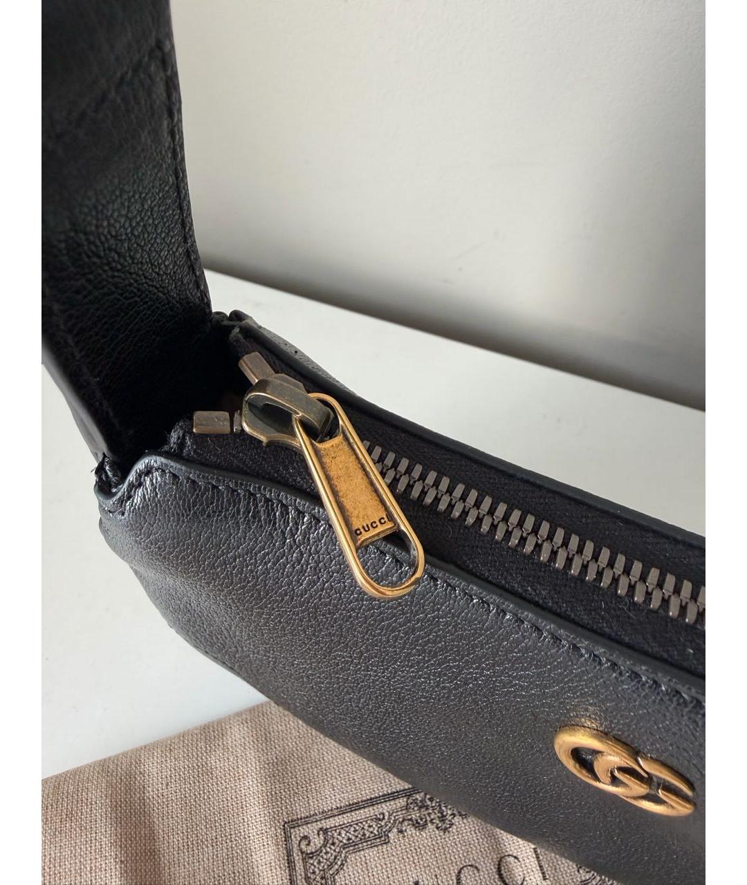 GUCCI Черная кожаная сумка с короткими ручками, фото 6