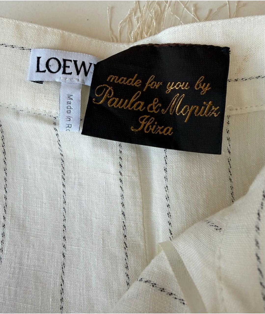 LOEWE Бежевая льняная юбка миди, фото 5