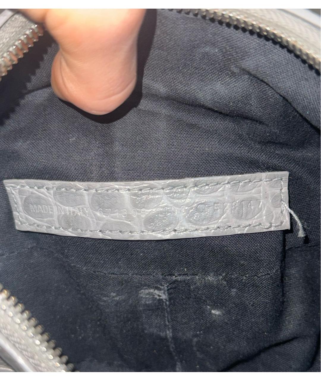 BALENCIAGA Серая кожаная сумка через плечо, фото 8