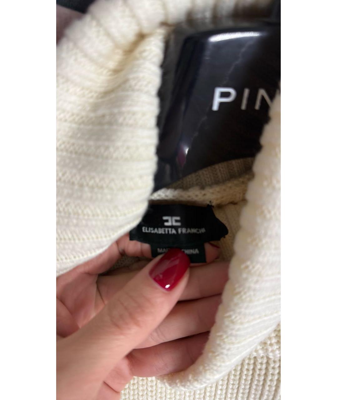 ELISABETTA FRANCHI Белое повседневное платье, фото 4