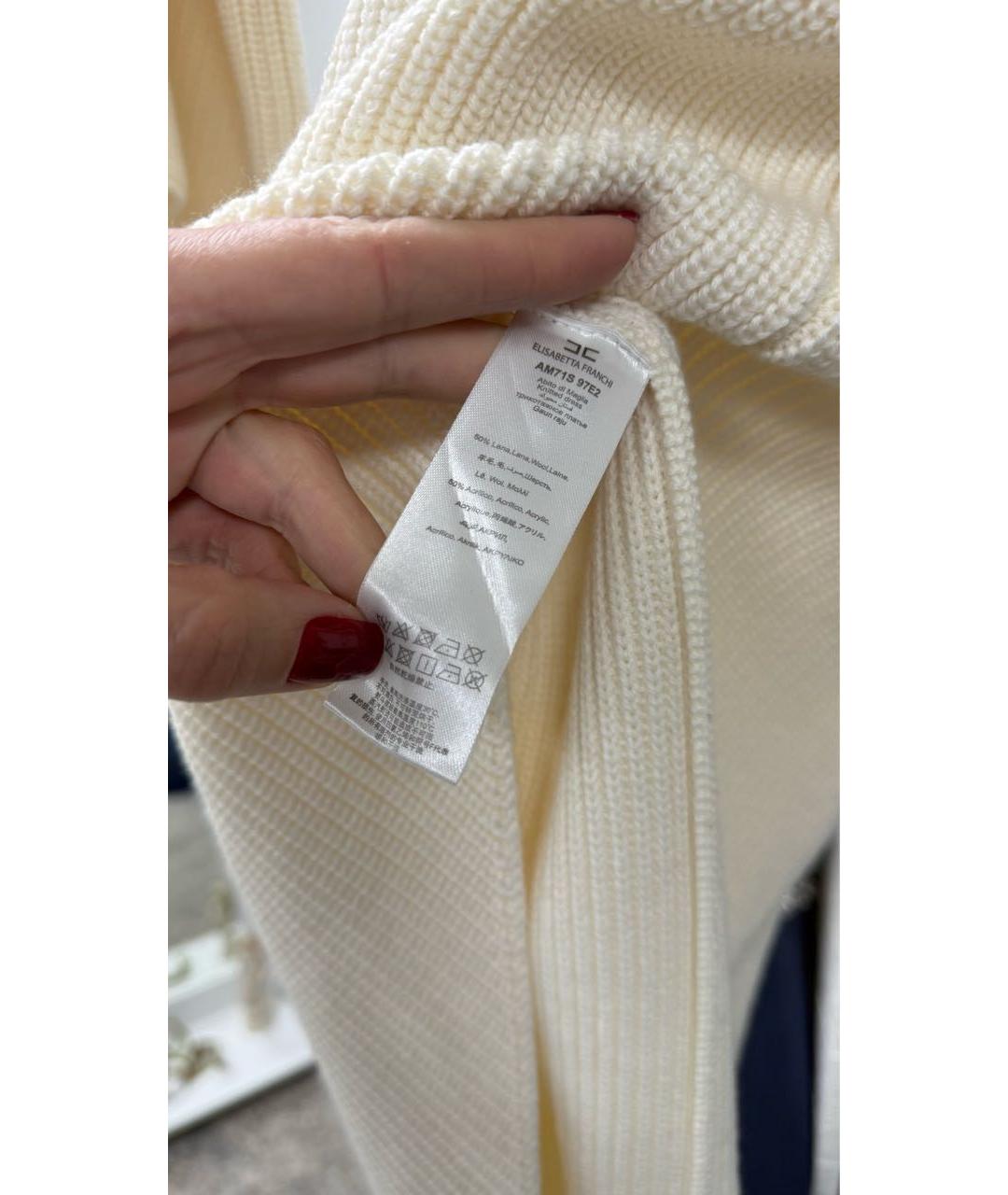 ELISABETTA FRANCHI Белое повседневное платье, фото 3