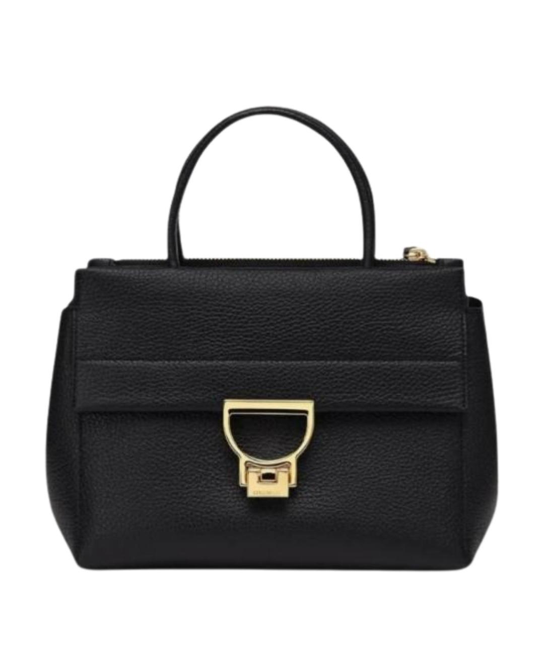 COCCINELLE Черная кожаная сумка с короткими ручками, фото 1