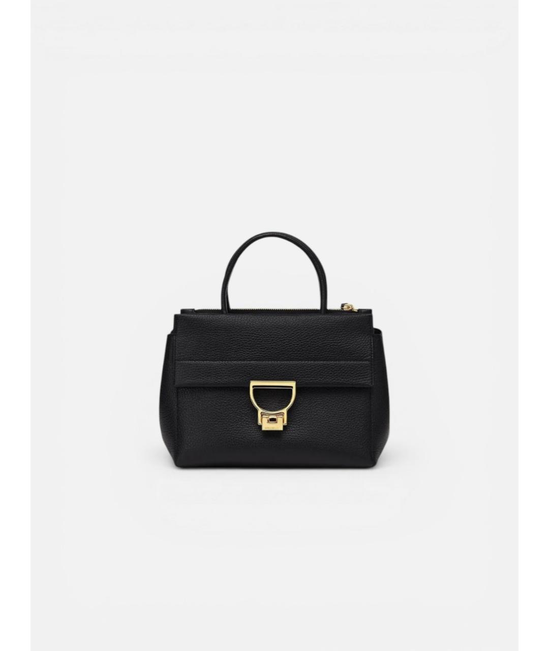 COCCINELLE Черная кожаная сумка с короткими ручками, фото 4