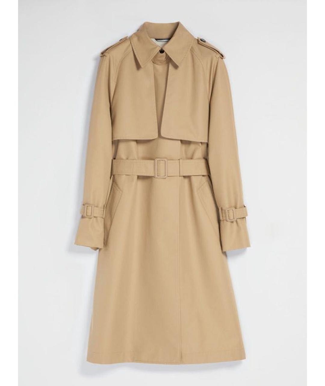 WEEKEND MAX MARA Бежевый хлопковый тренч/плащ, фото 9
