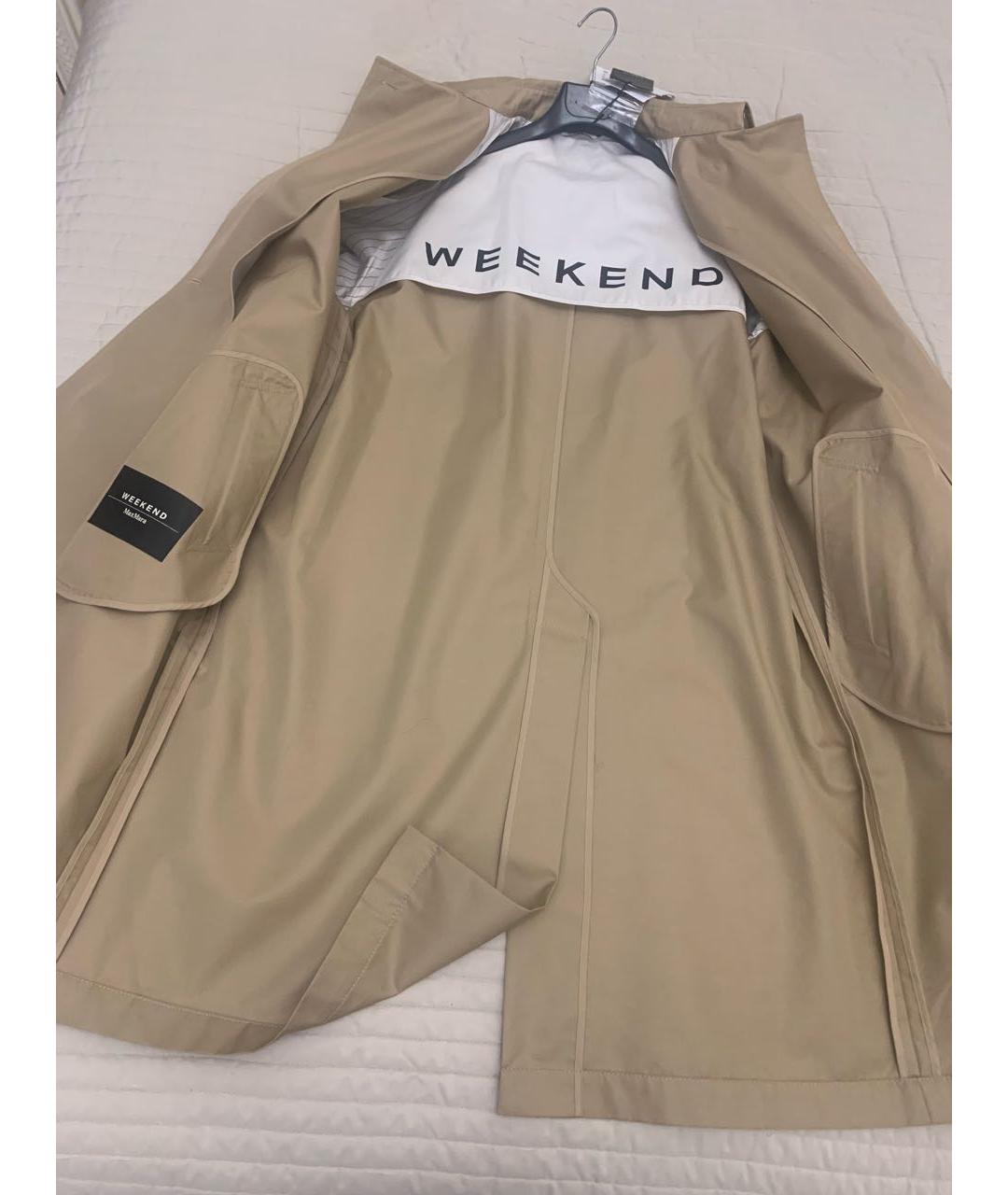 WEEKEND MAX MARA Бежевый хлопковый тренч/плащ, фото 5