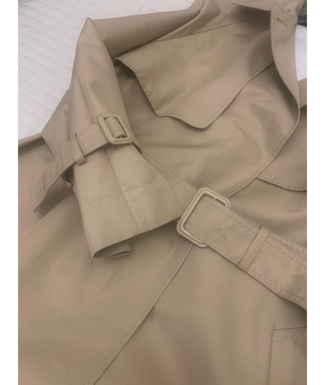 WEEKEND MAX MARA Бежевый хлопковый тренч/плащ, фото 4
