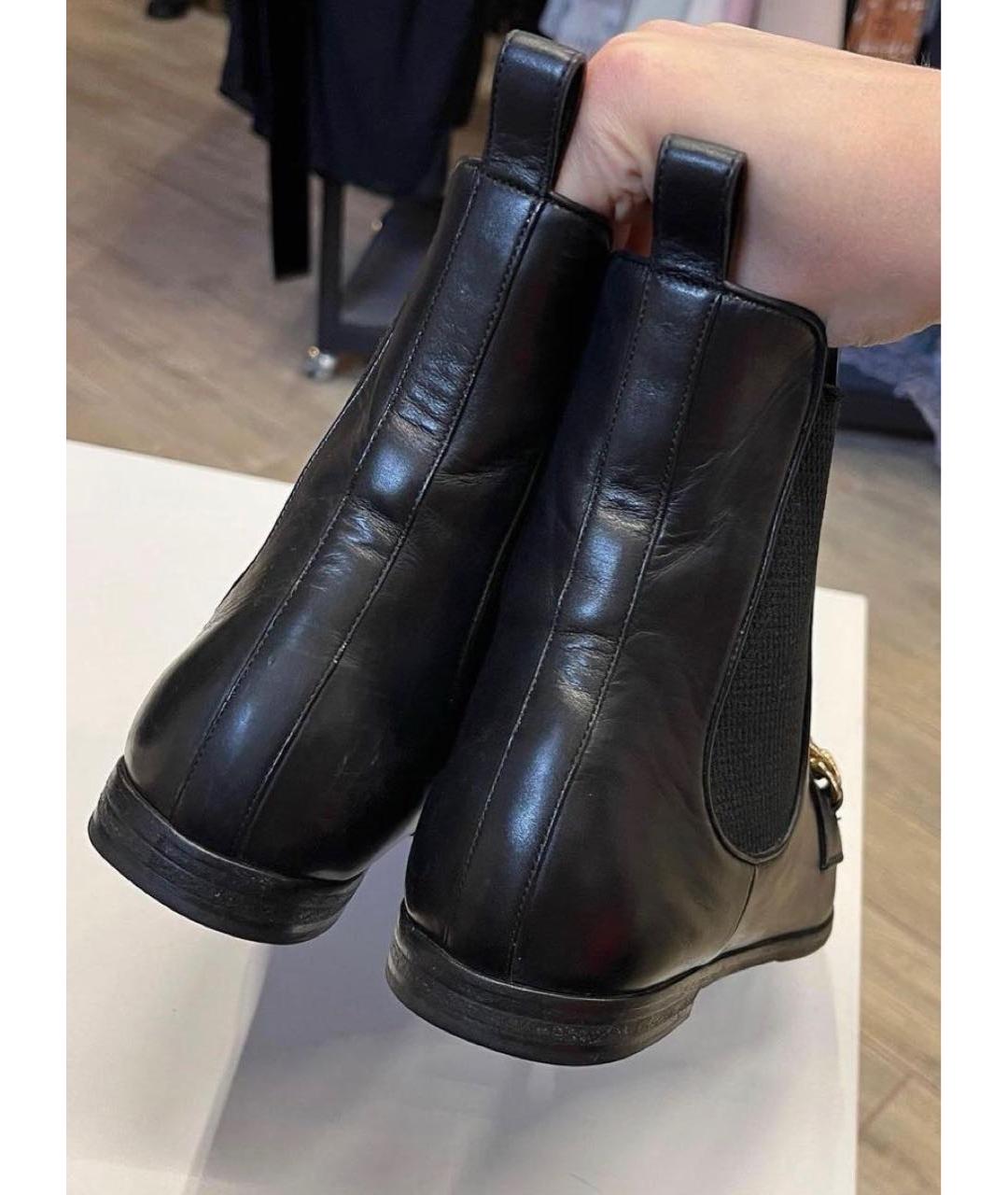 LOUIS VUITTON Черные кожаные ботинки, фото 4