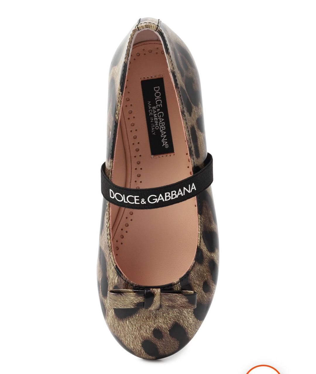 DOLCE&GABBANA Коричневые кожаные балетки и туфли, фото 2