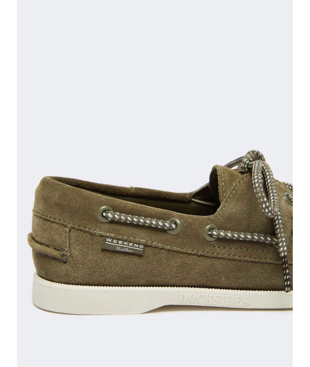 WEEKEND MAX MARA Зеленые замшевые лоферы, фото 5