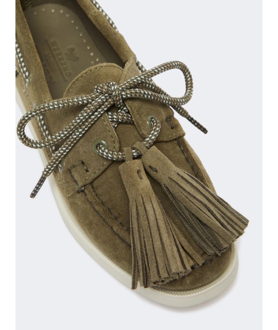 WEEKEND MAX MARA Зеленые замшевые лоферы, фото 4