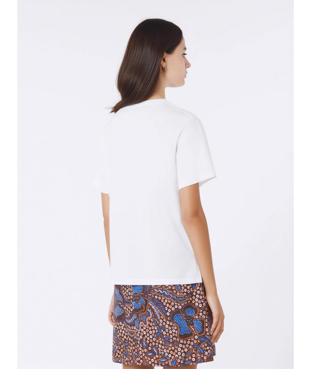 WEEKEND MAX MARA Белая хлопковая футболка, фото 4