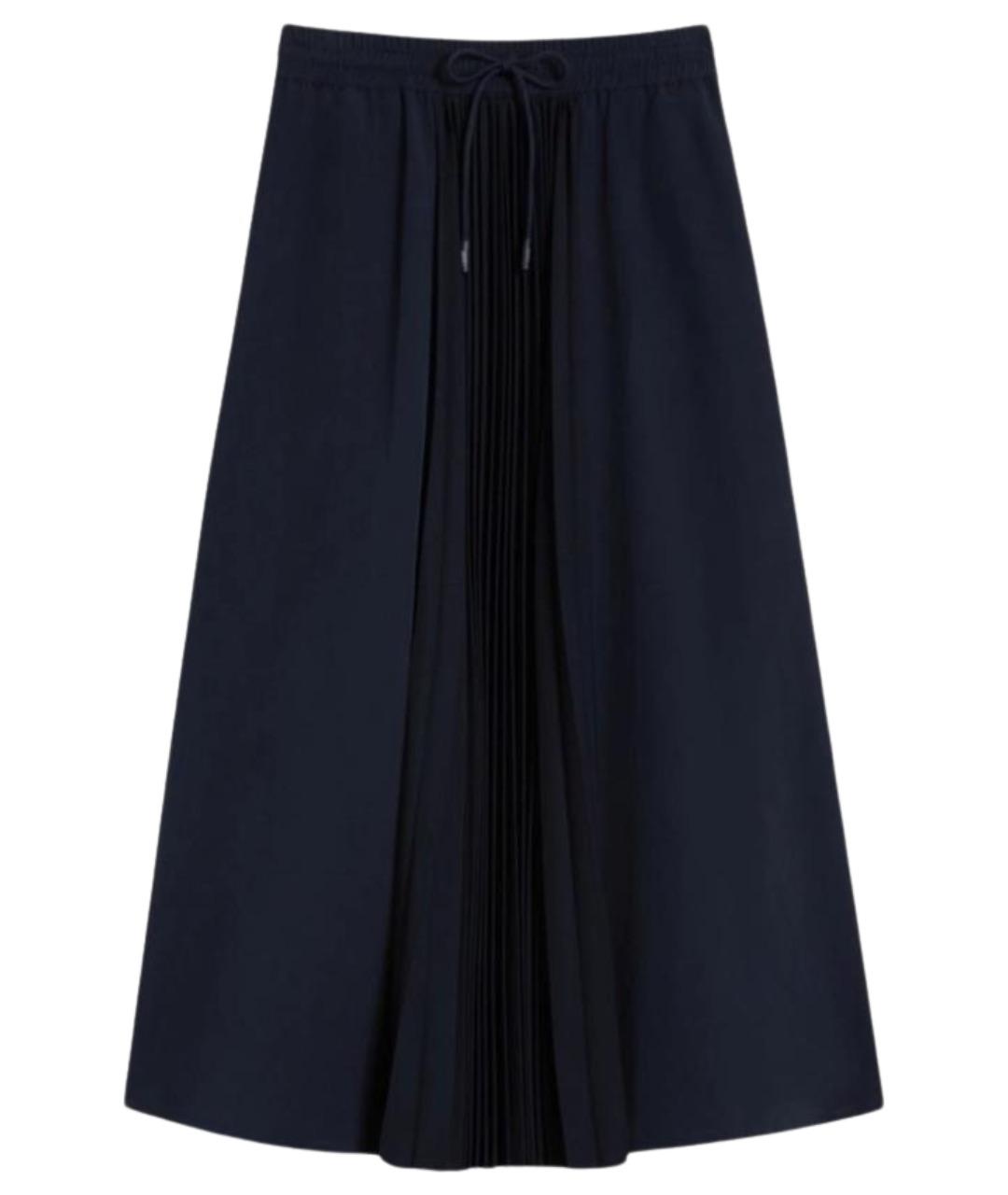 WEEKEND MAX MARA Темно-синяя полиэстеровая юбка миди, фото 1