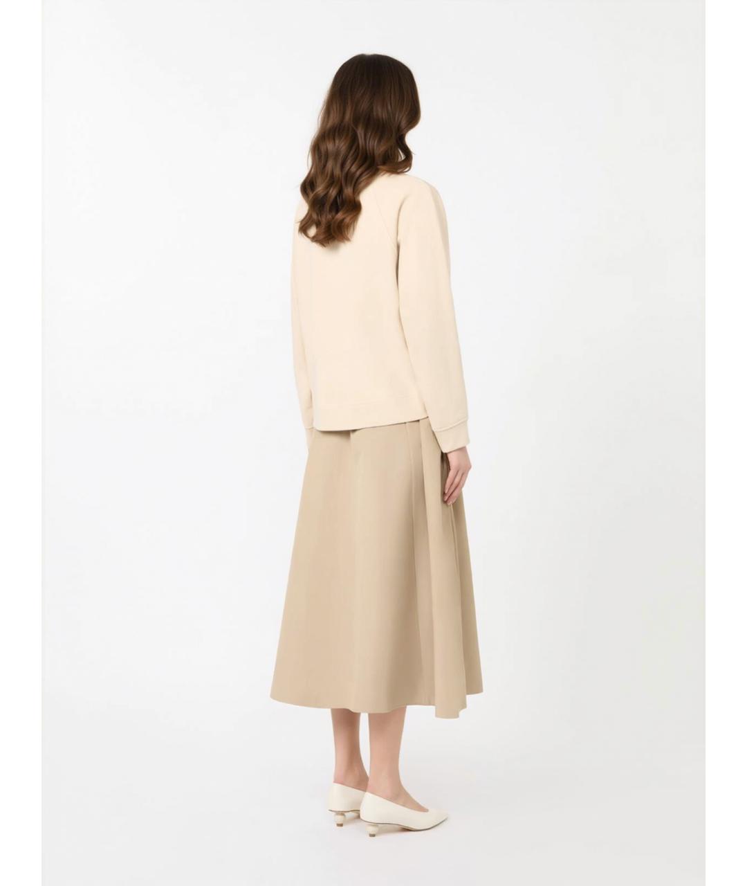 WEEKEND MAX MARA Бежевое хлопковое повседневное платье, фото 4