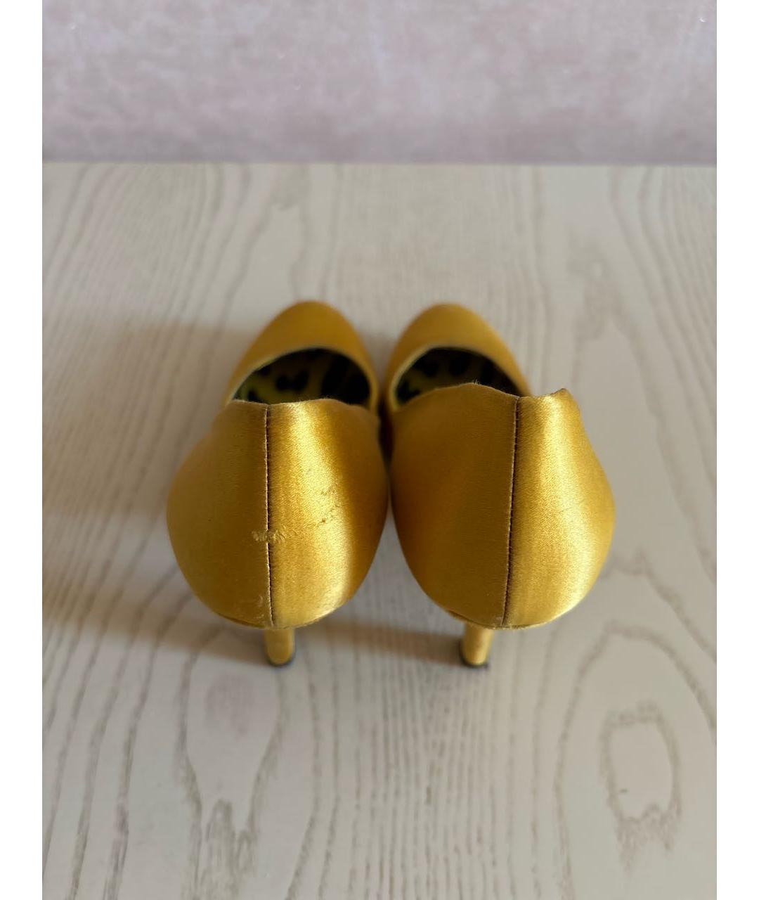 DOLCE&GABBANA Желтые текстильные туфли, фото 3