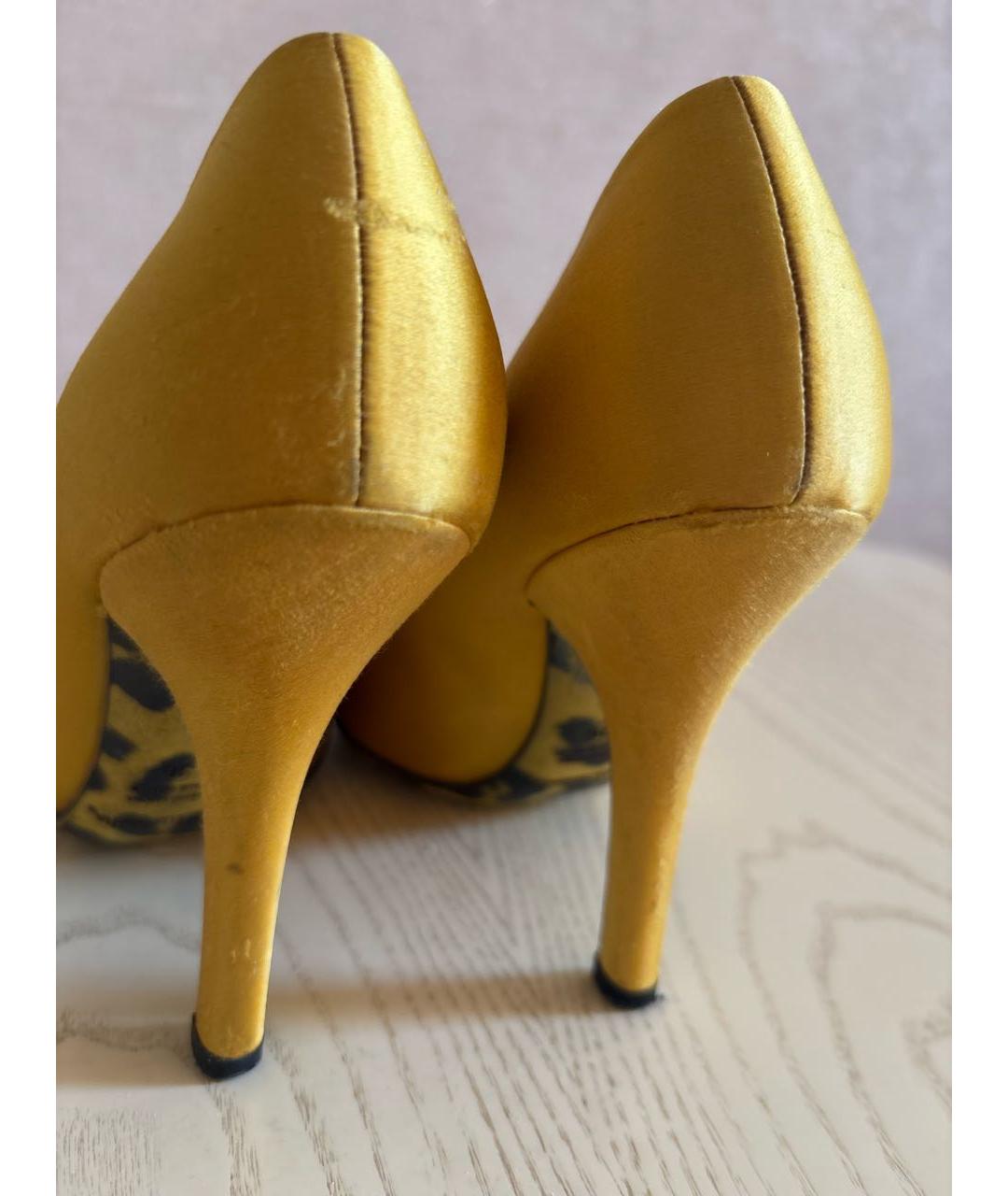 DOLCE&GABBANA Желтые текстильные туфли, фото 5