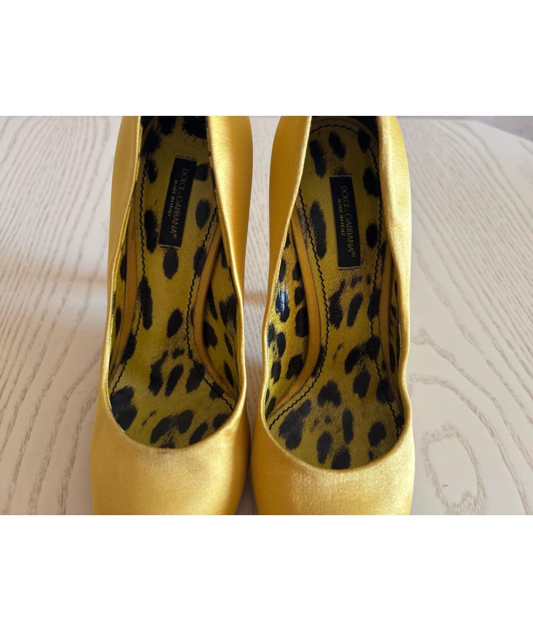 DOLCE&GABBANA Желтые текстильные туфли, фото 7