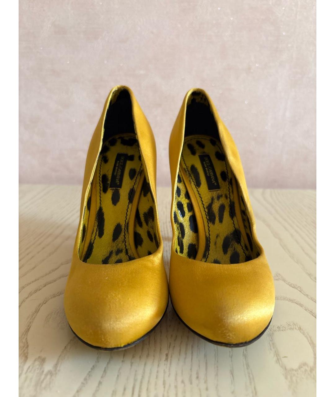 DOLCE&GABBANA Желтые текстильные туфли, фото 2