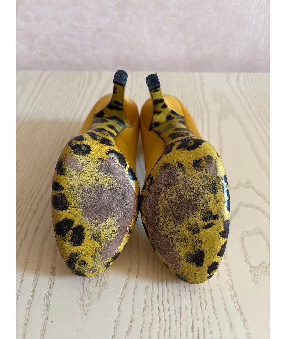 DOLCE&GABBANA Желтые текстильные туфли, фото 6