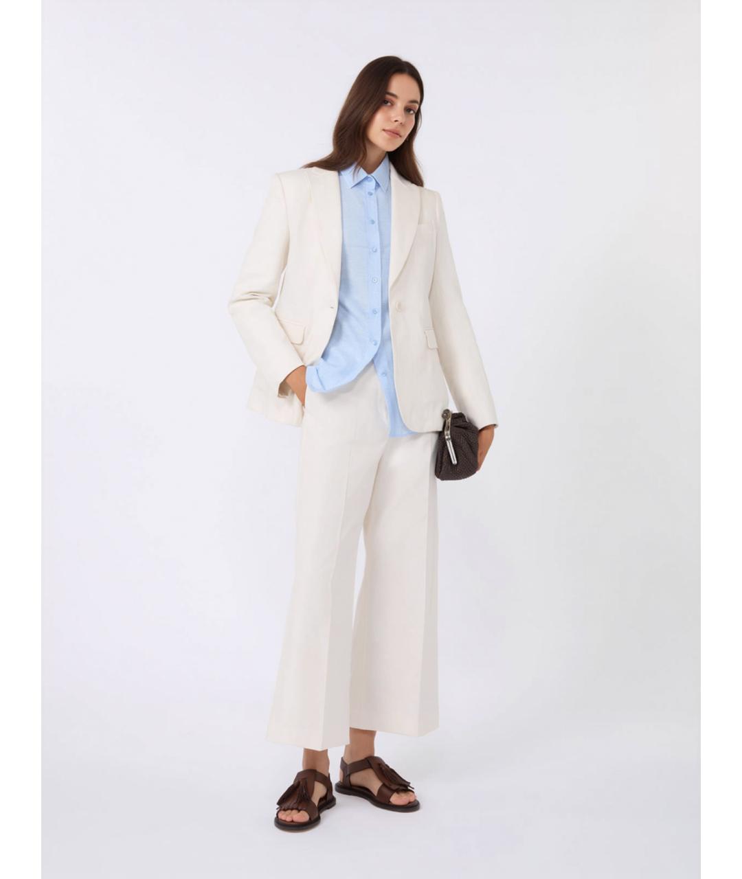 WEEKEND MAX MARA Белый хлопковый жакет/пиджак, фото 2