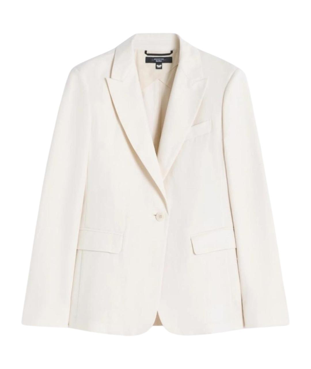 WEEKEND MAX MARA Белый хлопковый жакет/пиджак, фото 1