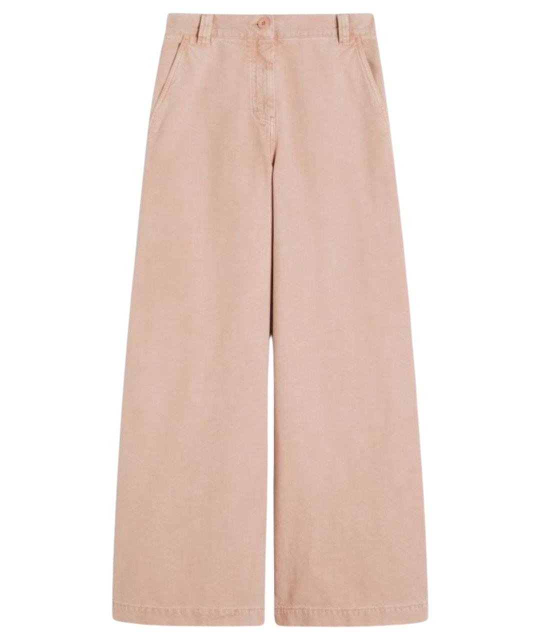 WEEKEND MAX MARA Розовые хлопковые брюки широкие, фото 1