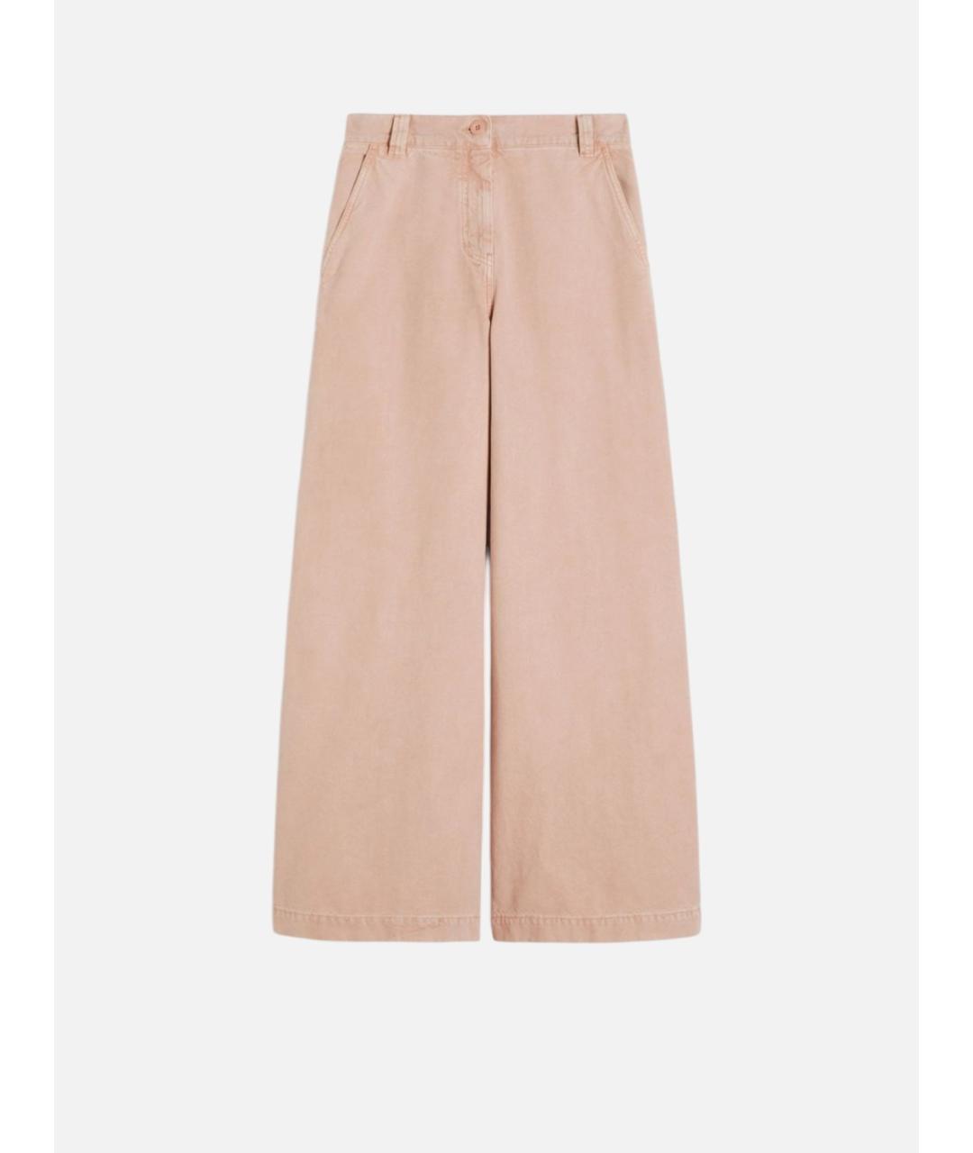 WEEKEND MAX MARA Розовые хлопковые брюки широкие, фото 5