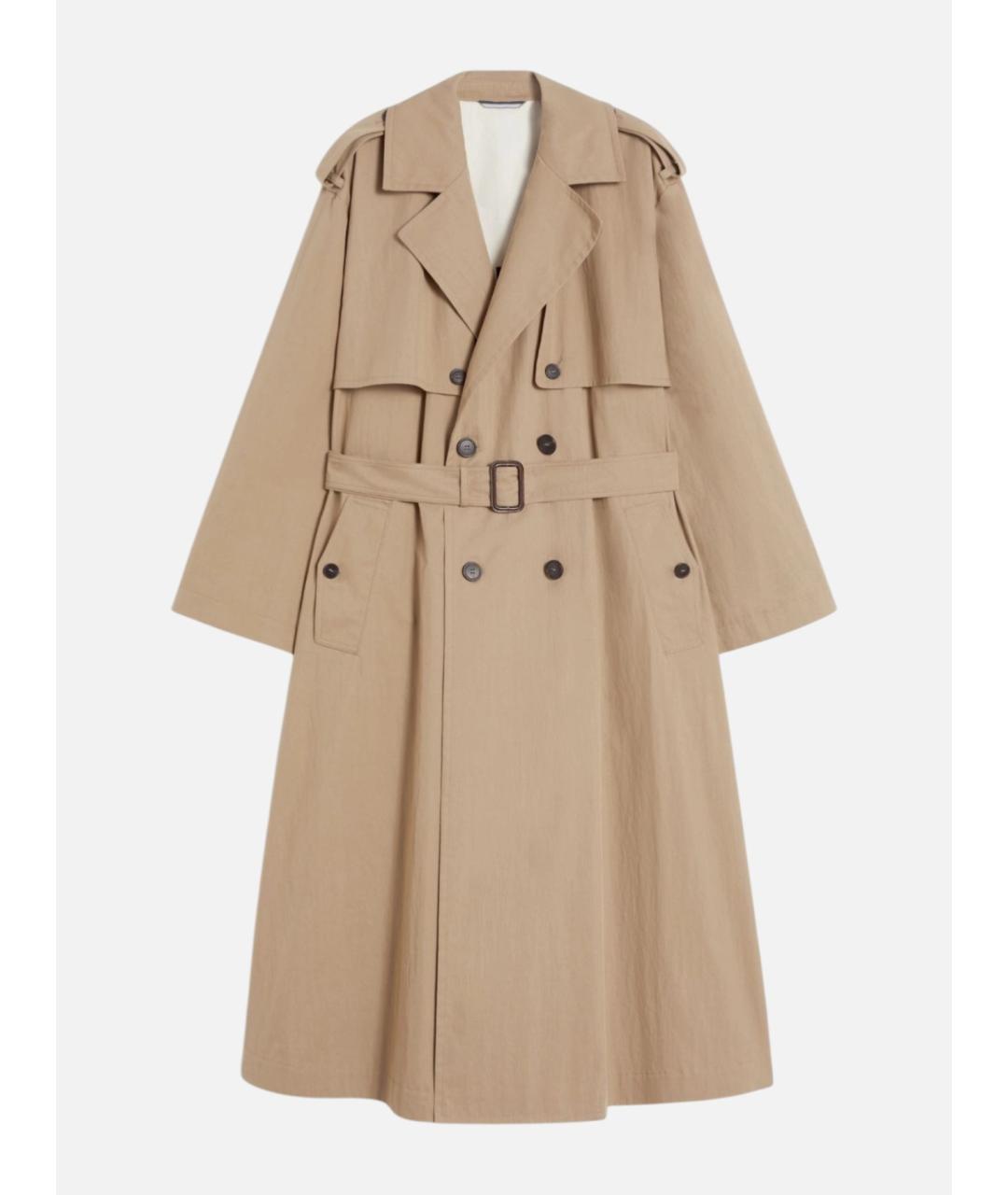 WEEKEND MAX MARA Бежевый хлопковый тренч/плащ, фото 4