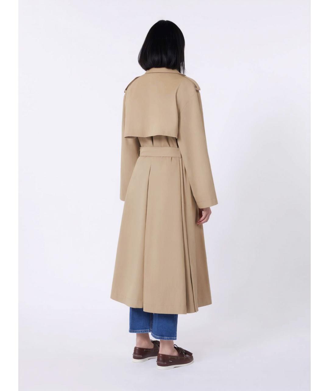 WEEKEND MAX MARA Бежевый хлопковый тренч/плащ, фото 3