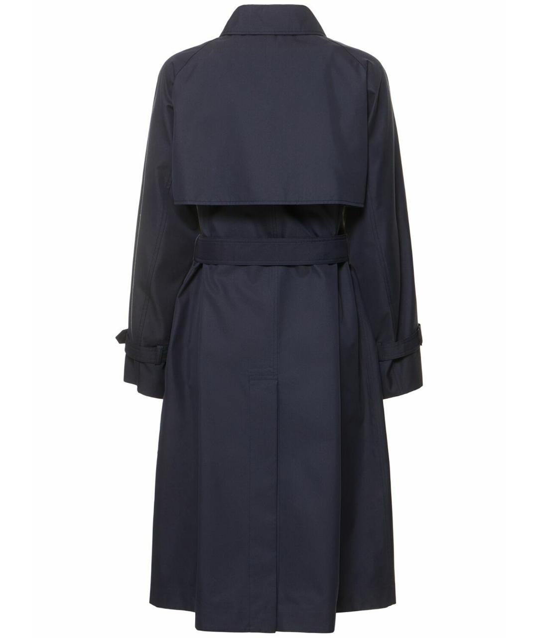 WEEKEND MAX MARA Темно-синий хлопковый тренч/плащ, фото 4