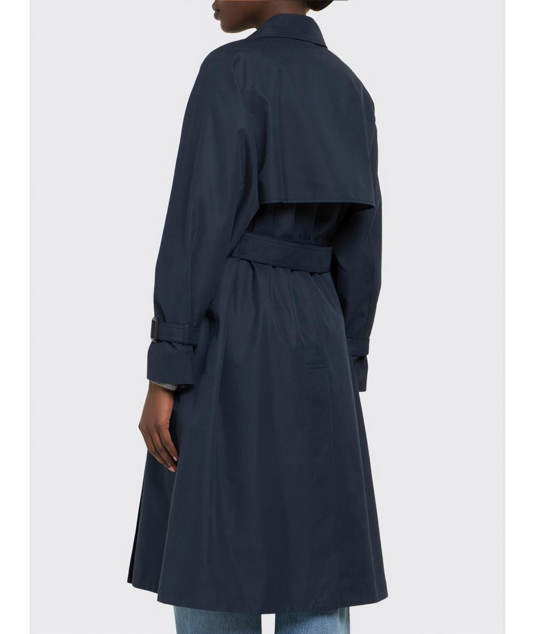 WEEKEND MAX MARA Темно-синий хлопковый тренч/плащ, фото 3