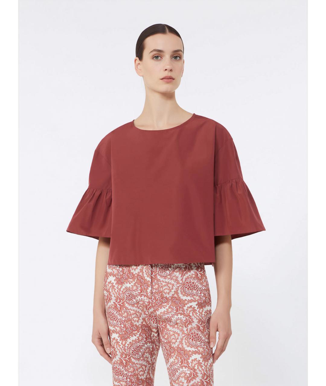 WEEKEND MAX MARA Бордовая полиэстеровая блузы, фото 3