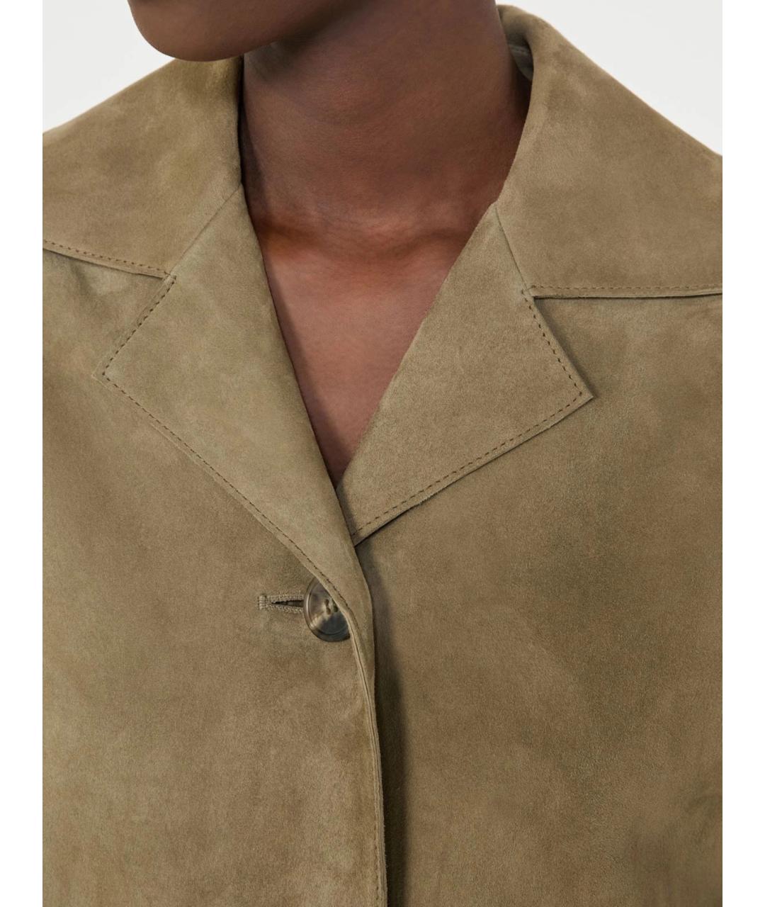 WEEKEND MAX MARA Бежевая кожаная куртка, фото 5