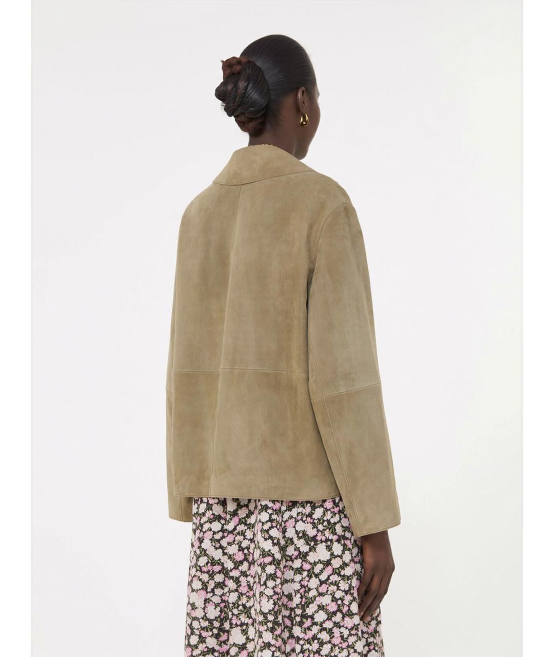 WEEKEND MAX MARA Бежевая кожаная куртка, фото 4