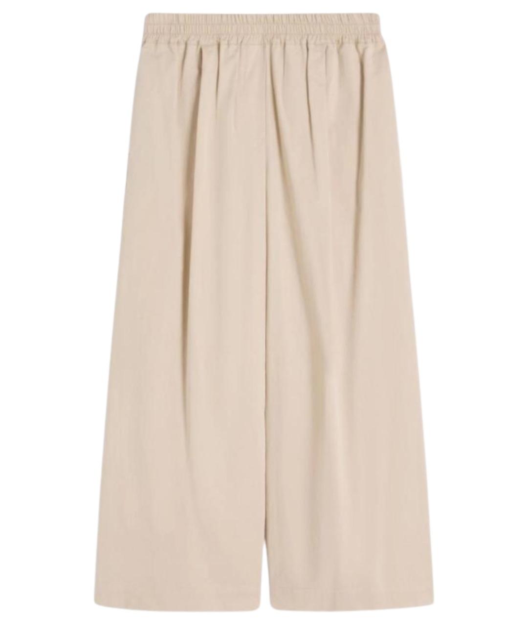 WEEKEND MAX MARA Бежевые хлопковые прямые брюки, фото 1