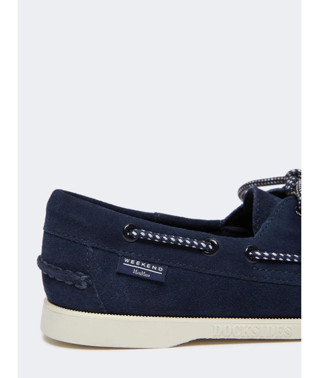 WEEKEND MAX MARA Синие замшевые лоферы, фото 5