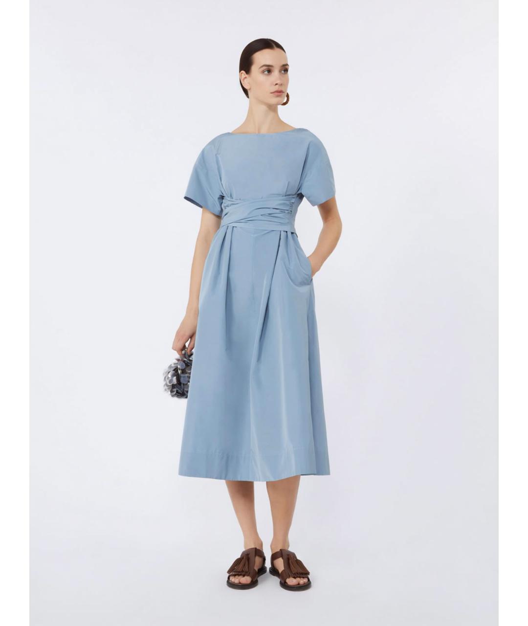 WEEKEND MAX MARA Синее полиэстеровое повседневное платье, фото 2