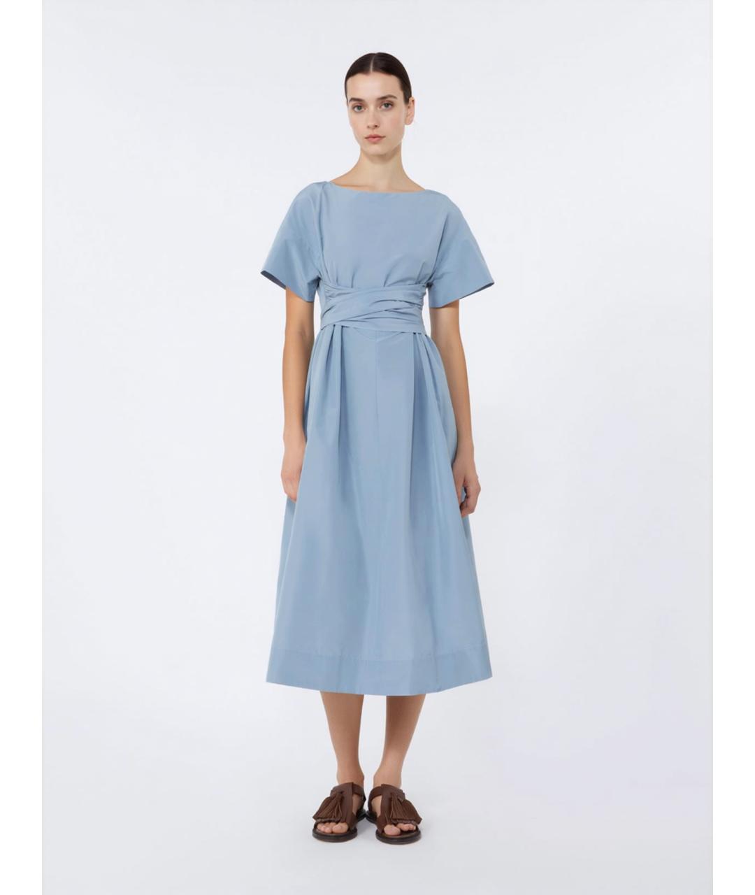 WEEKEND MAX MARA Синее полиэстеровое повседневное платье, фото 3