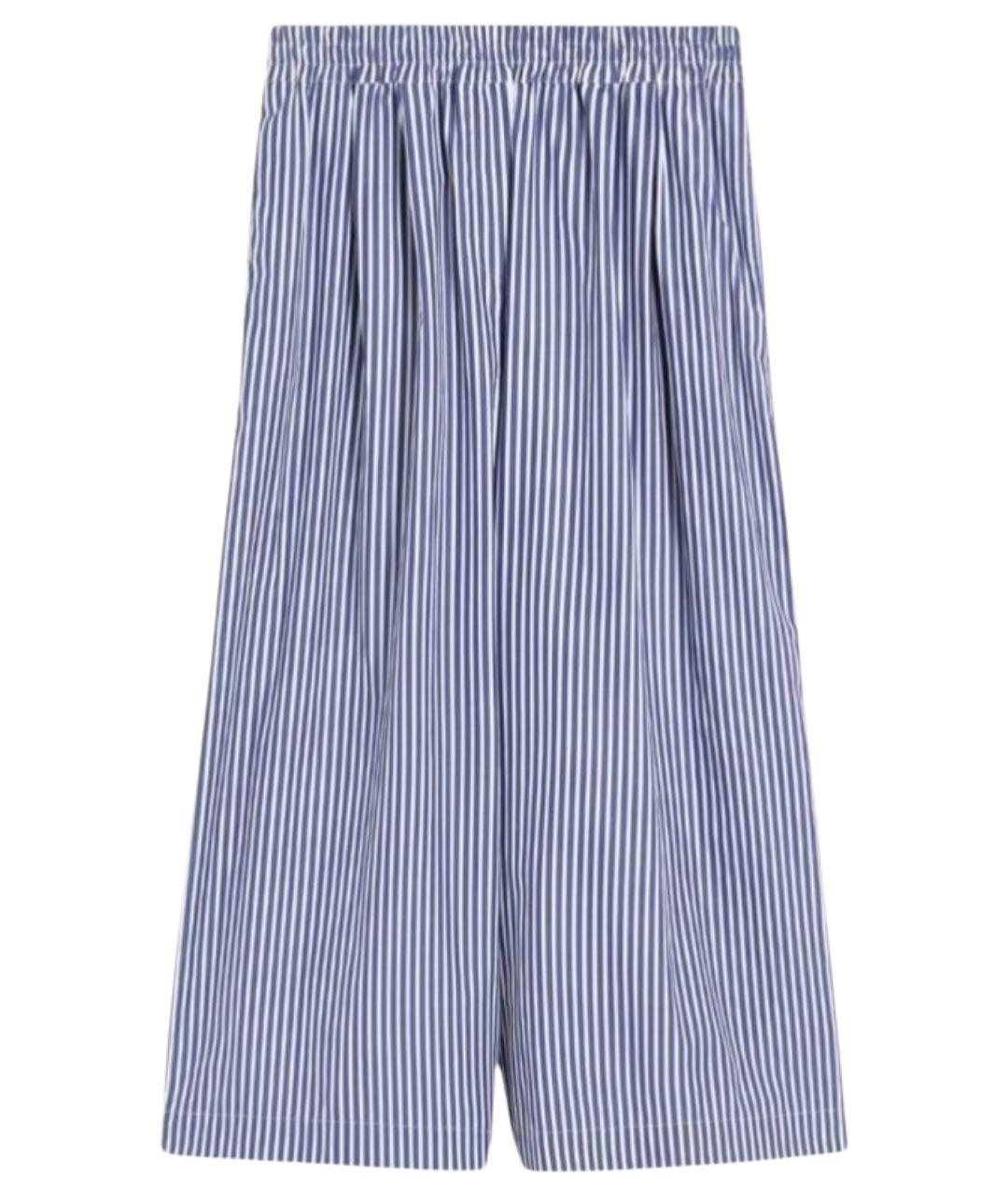 WEEKEND MAX MARA Синие хлопковые брюки широкие, фото 1