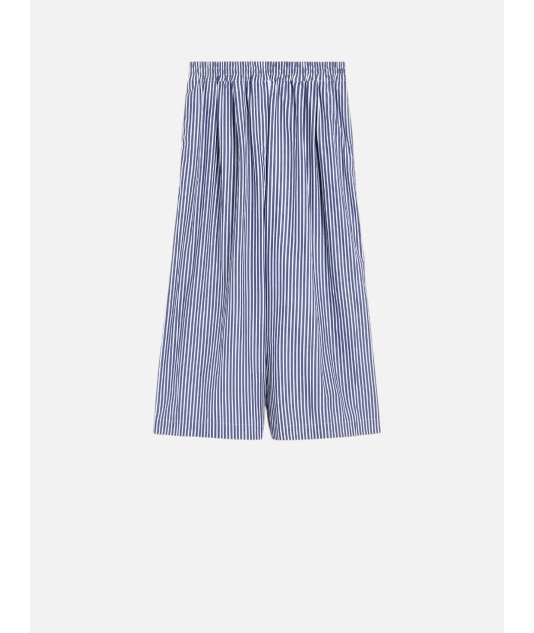 WEEKEND MAX MARA Синие хлопковые брюки широкие, фото 5