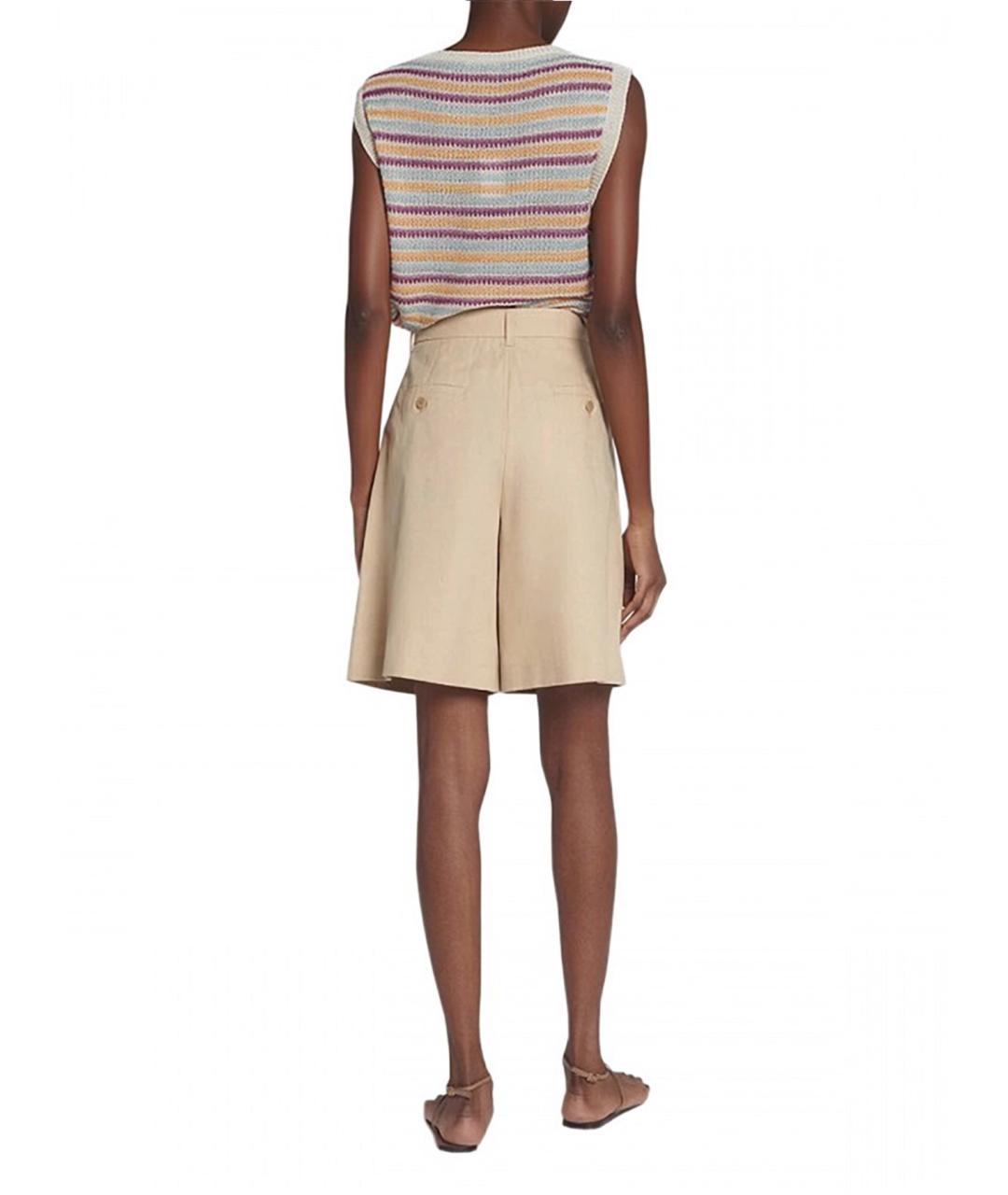 WEEKEND MAX MARA Бежевые хлопковые шорты, фото 3