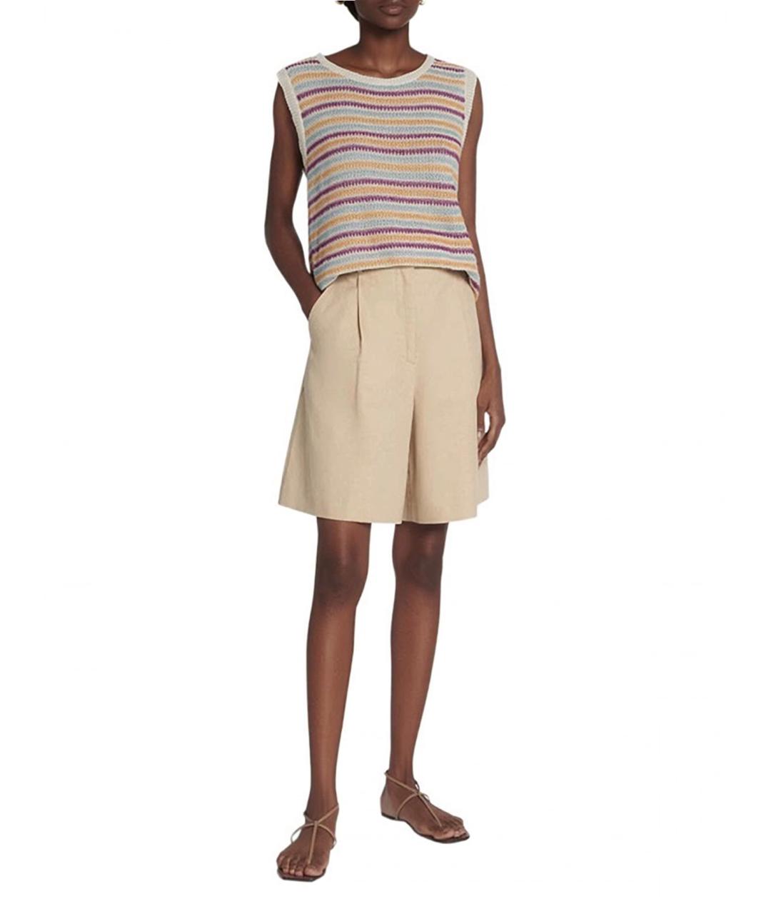 WEEKEND MAX MARA Бежевые хлопковые шорты, фото 2