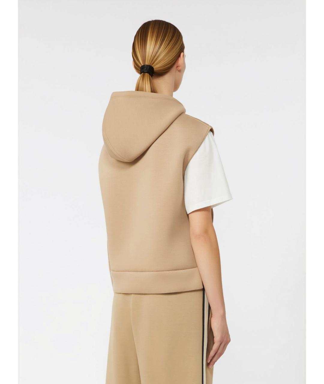 WEEKEND MAX MARA Бежевый полиэстеровый жилет, фото 4