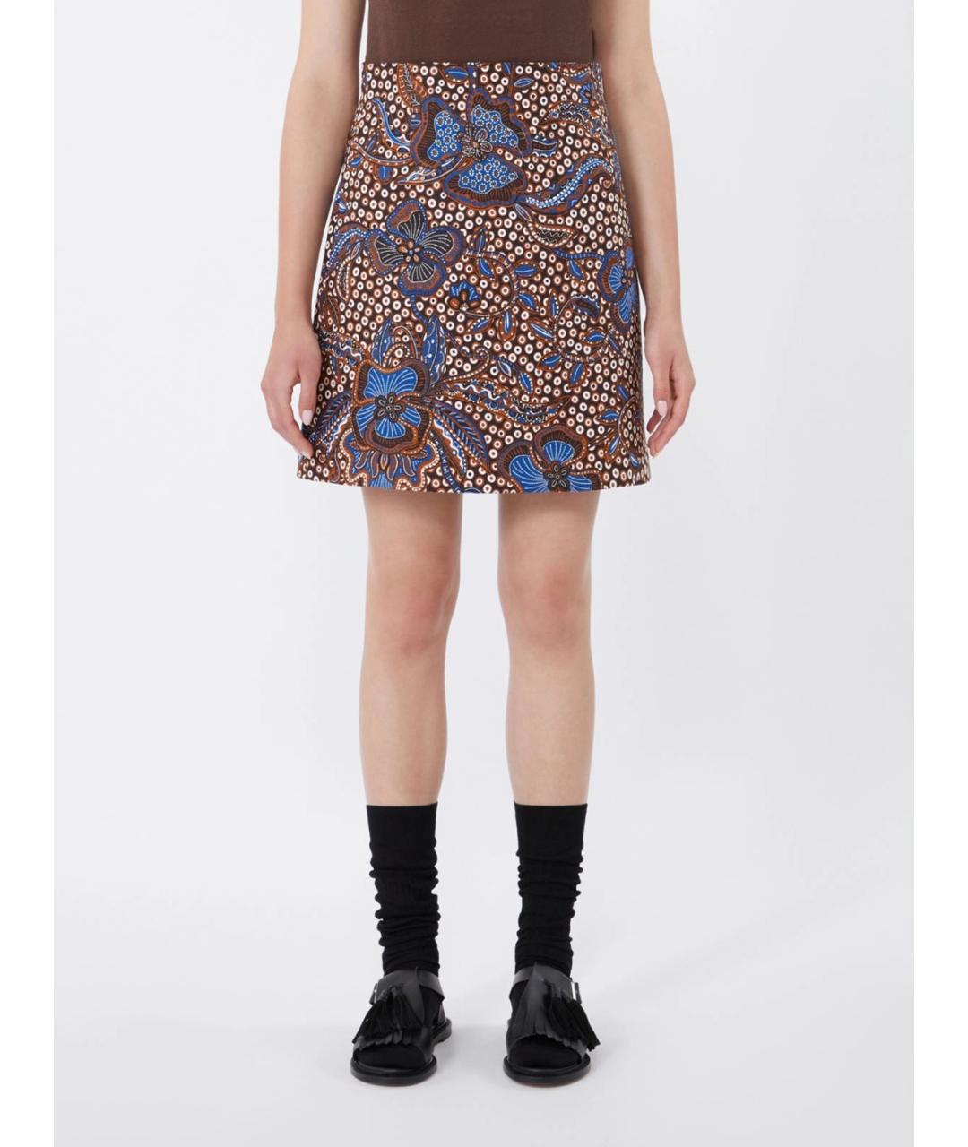 WEEKEND MAX MARA Коричневая хлопковая юбка мини, фото 3