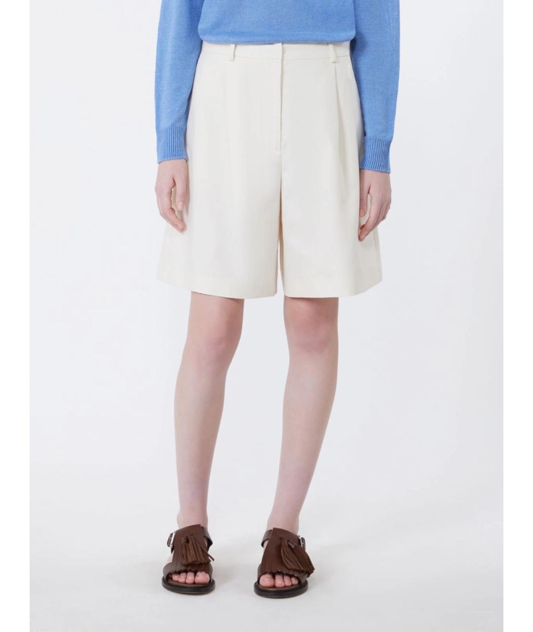 WEEKEND MAX MARA Белые хлопковые шорты, фото 3