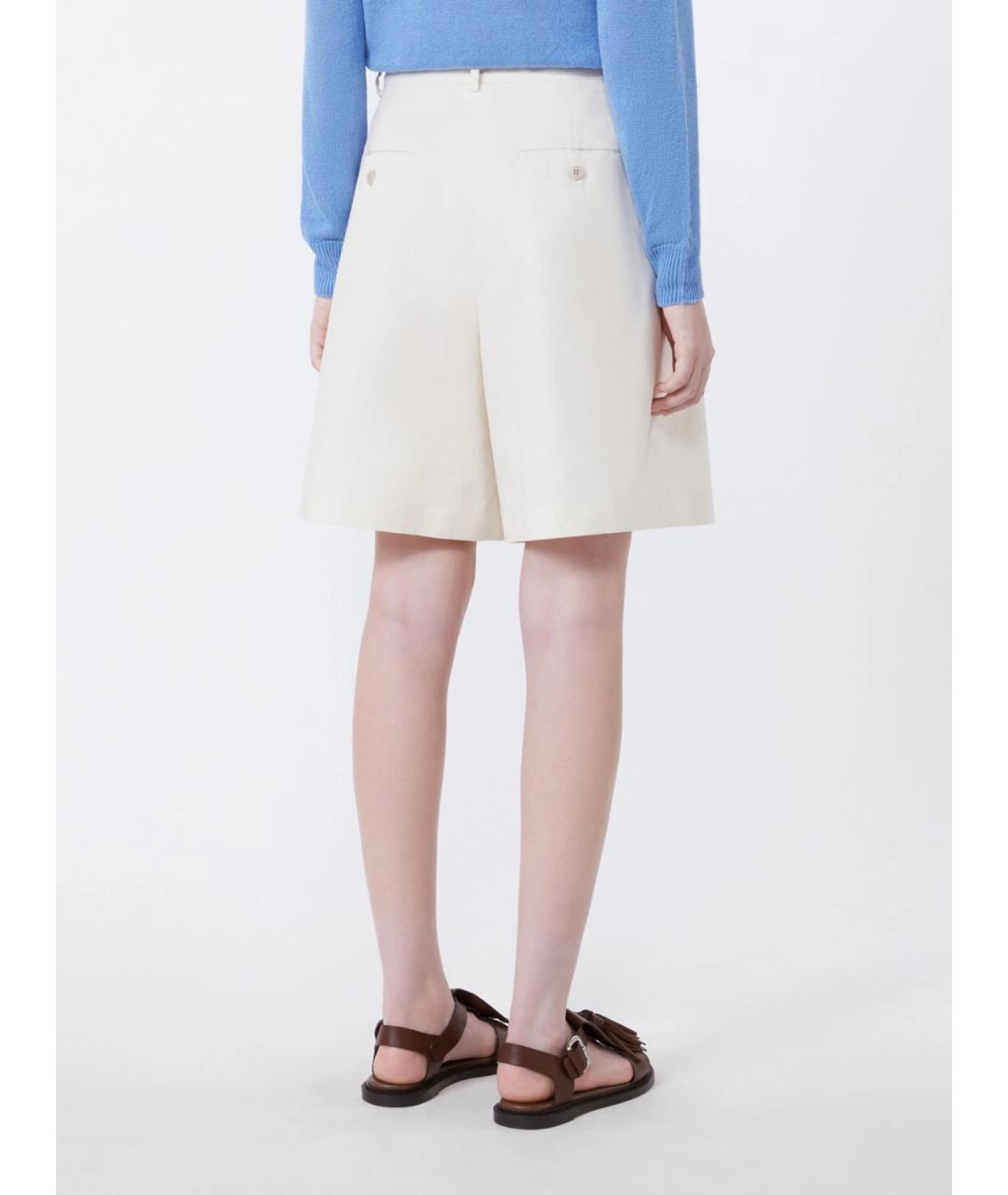 WEEKEND MAX MARA Белые хлопковые шорты, фото 4