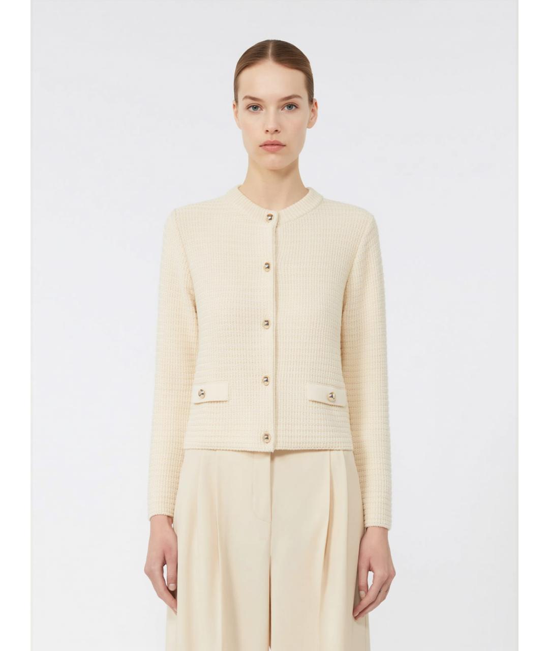 WEEKEND MAX MARA Бежевый хлопковый кардиган, фото 3