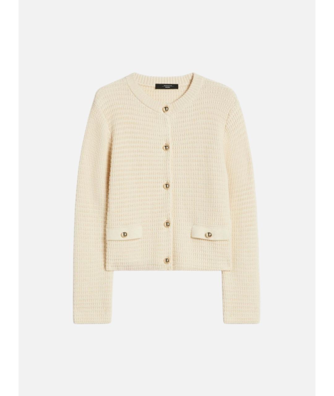 WEEKEND MAX MARA Бежевый хлопковый кардиган, фото 6