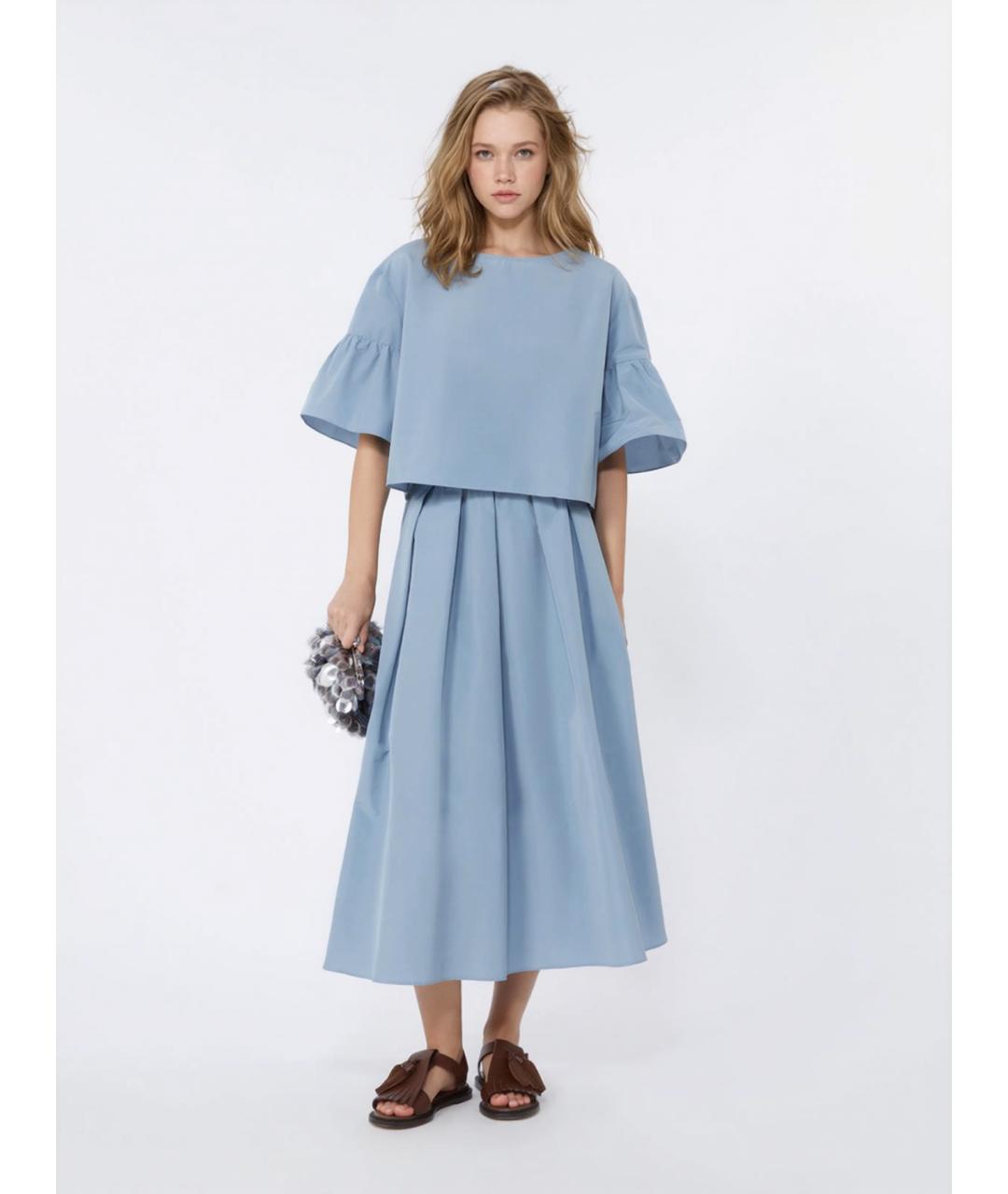 WEEKEND MAX MARA Голубая полиэстеровая блузы, фото 2